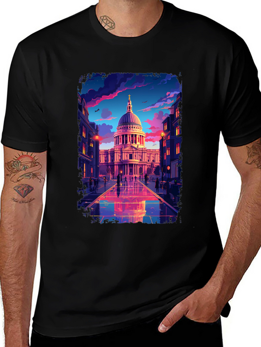 Architectural Reflection Graphic Tee - Black